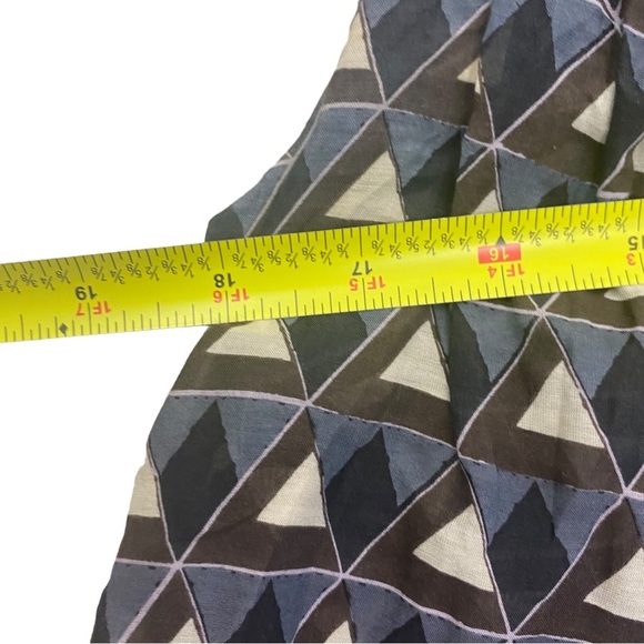 Twinkle by Wenlan by Anthropologie flutter blouse silk geometric print ruffle 4 - Picture 10 of 10